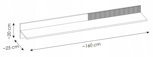 Półka wisząca CATALINA 160 cm - Meble systemowe ASM