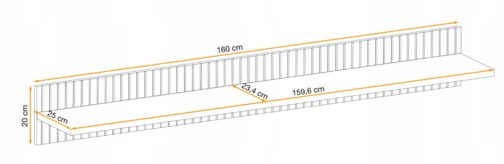 Półka wisząca LIAM 160 cm - Meble systemowe ASM
