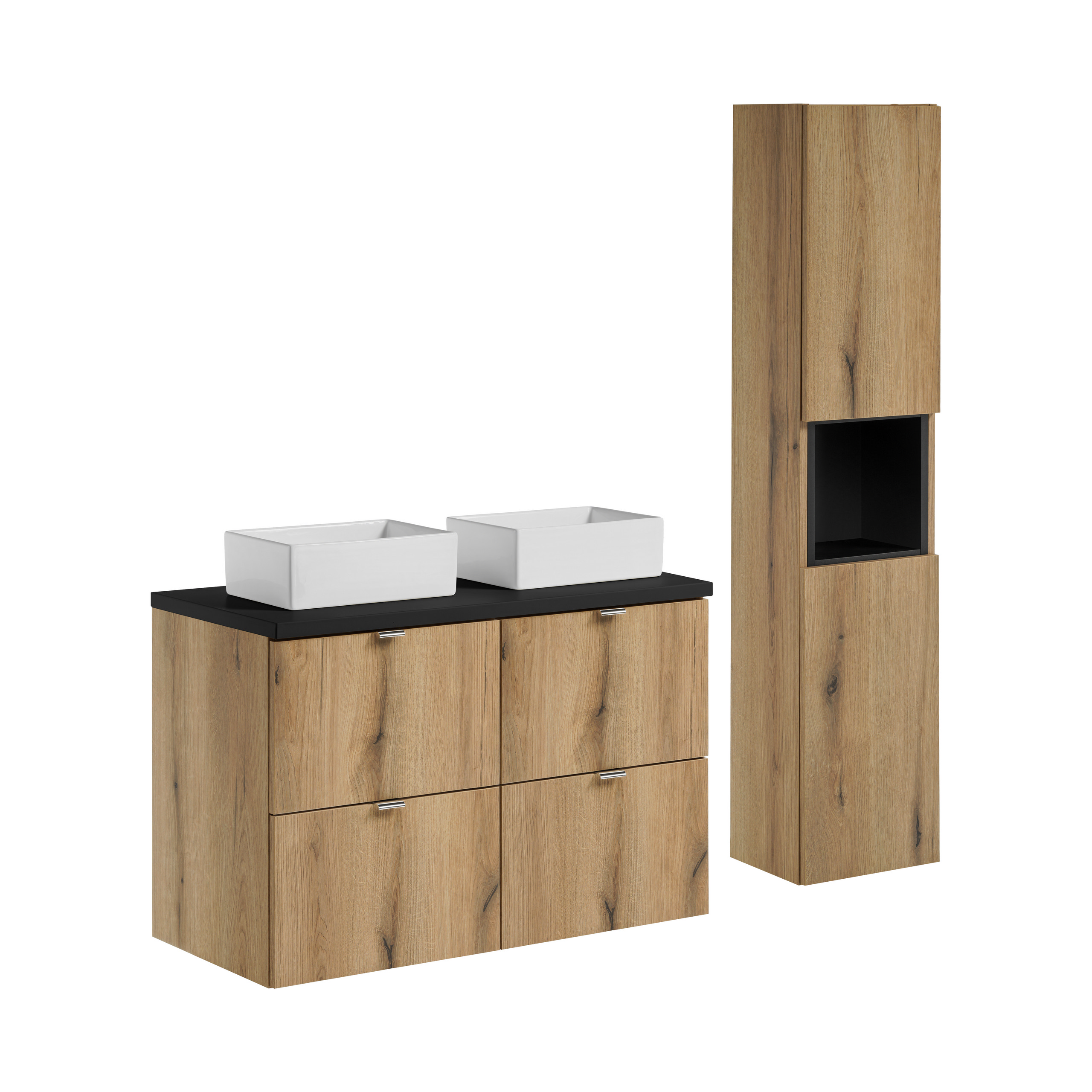 Zestaw z szafką i słupkiem NOVA OAK 100 cm