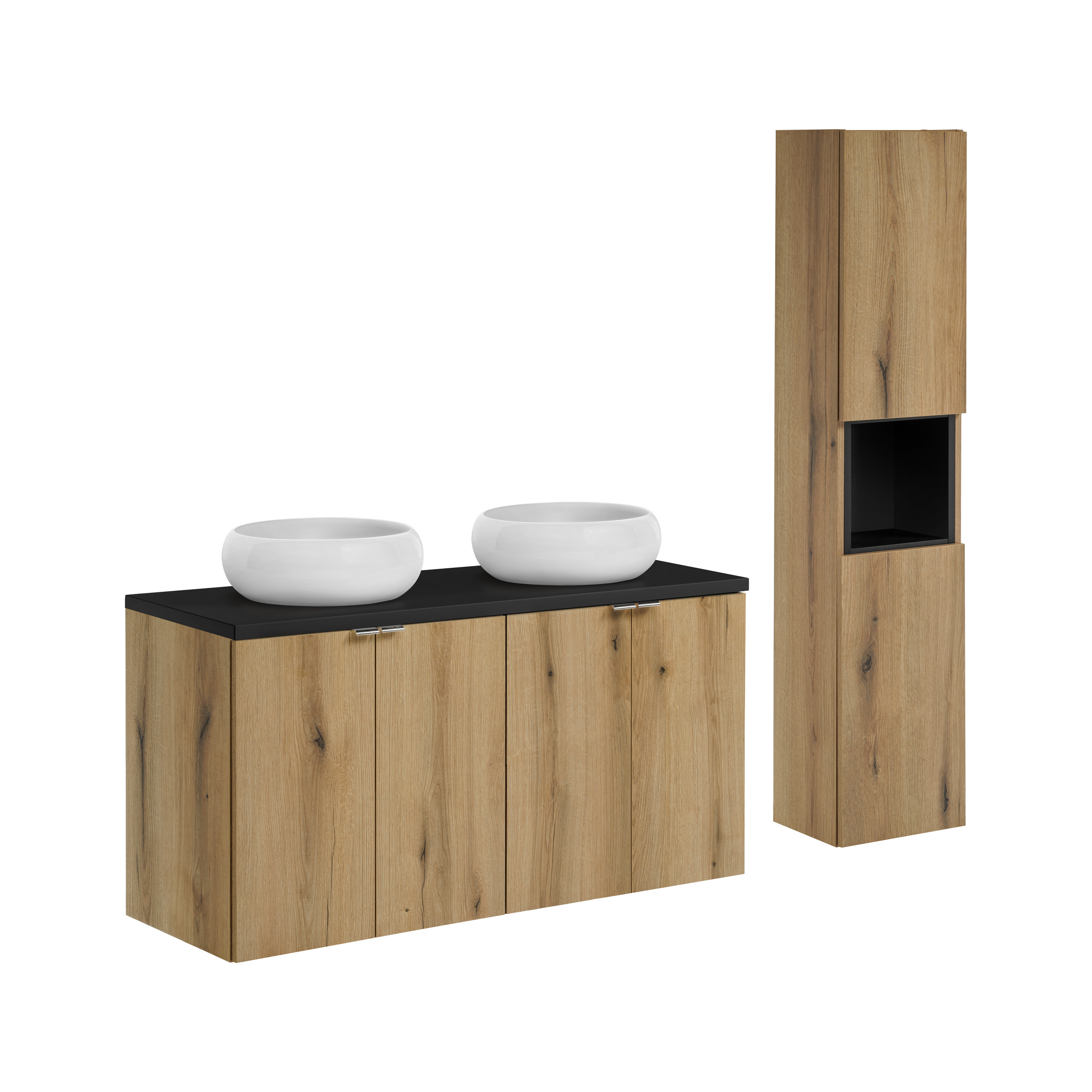 Zestaw z szafką i słupkiem NOVA OAK 120 cm