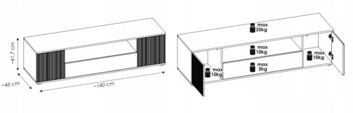 Szafka RTV CATALINA 160 cm - Meble systemowe ASM