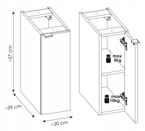 Szafka pod blat NOVA OAK 81-20-1D - Meble łazienkowe COMAD