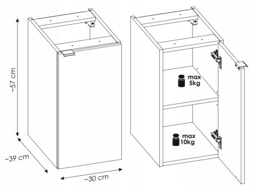 Szafka pod blat NOVA OAK 81-30-1D - Meble łazienkowe COMAD