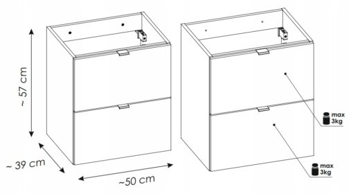 Szafka pod umywalkę NOVA OAK 82-50-2S - Meble łazienkowe COMAD