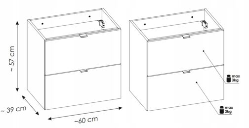 Szafka pod umywalkę NOVA OAK 82-60-2S - Meble łazienkowe COMAD