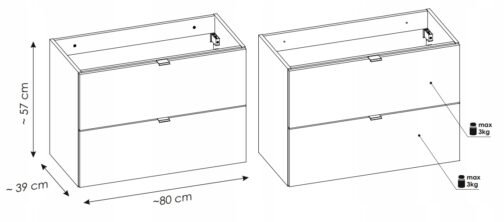 Szafka pod umywalkę NOVA OAK 82-80-2S - Meble łazienkowe COMAD