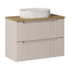 KASZMIROWA szafka z umywalką i blatem OAK 80 cm NOVA CASHMERE z szufladami - Meble łazienkowe COMAD