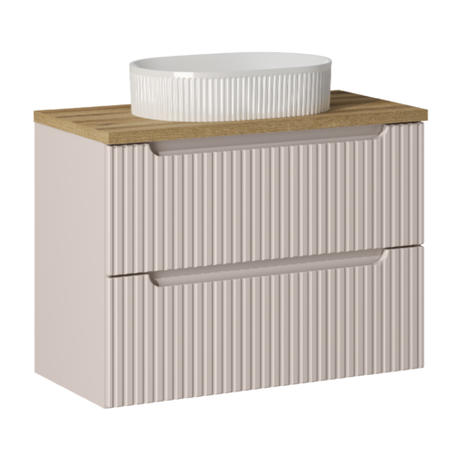 KASZMIROWA szafka z umywalką i blatem OAK 80 cm NOVA CASHMERE z szufladami - Meble łazienkowe COMAD