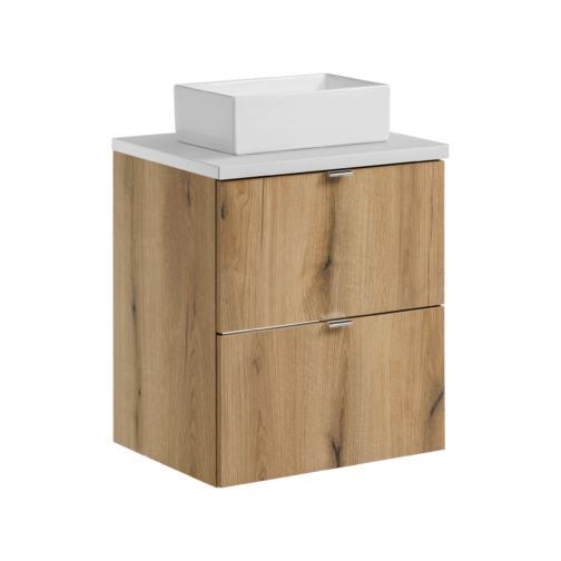 Szafka pod umywalkę 50 cm NOVA OAK 82-50-2D z blatem i umywalką GAJA - Meble łazienkowe COMAD