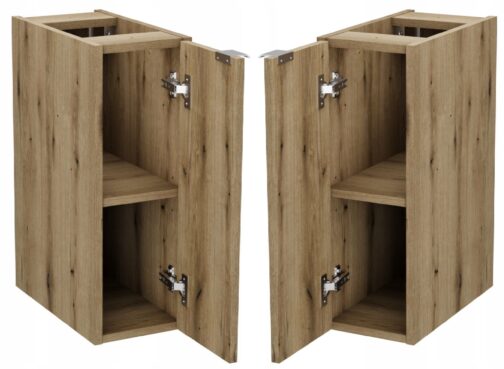 KASZMIROWA ryflowana szafka NOVA CASHMERE z umywalkami i blatem 140 cm OAK - Meble łazienkowe COMAD