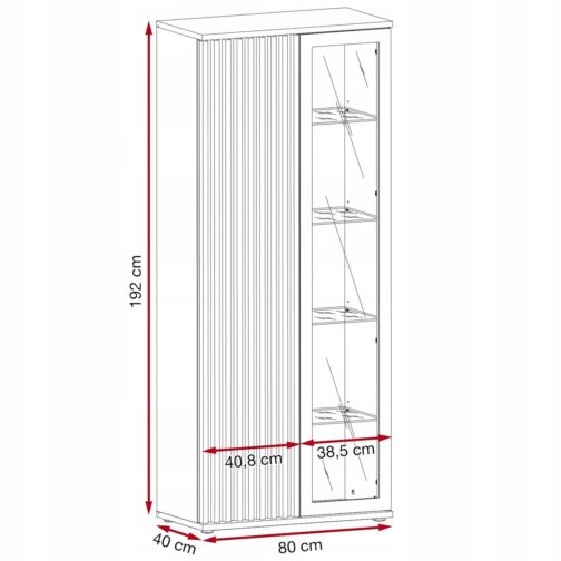 Wysoka witryna CAMERON 80 cm - Meble systemowe ASM
