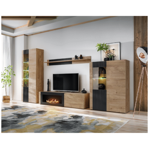 Zestaw mebli ARON z biokominkiem 160 cm - Meble systemowe ASM