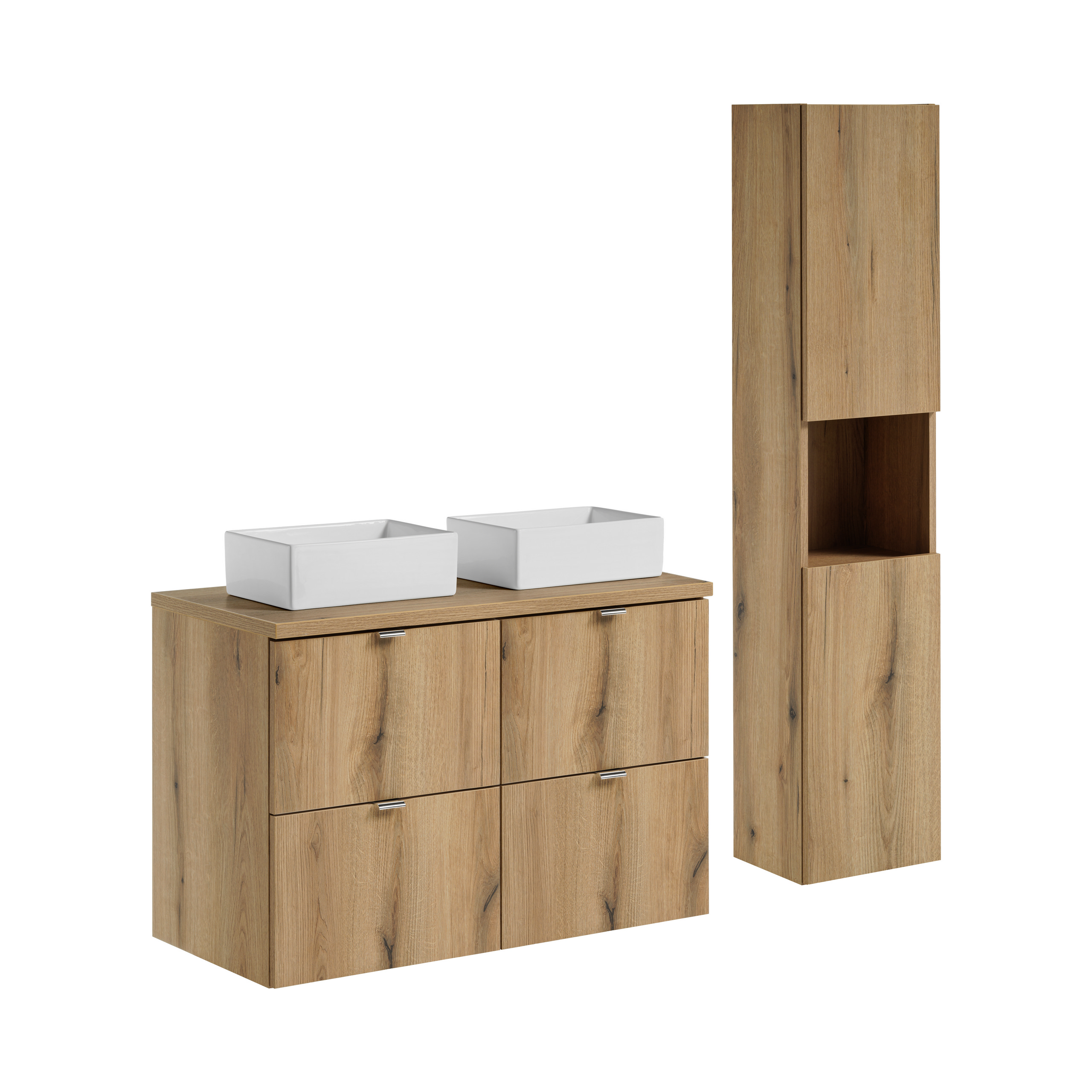 Zestaw z szafką i słupkiem NOVA OAK 100 cm