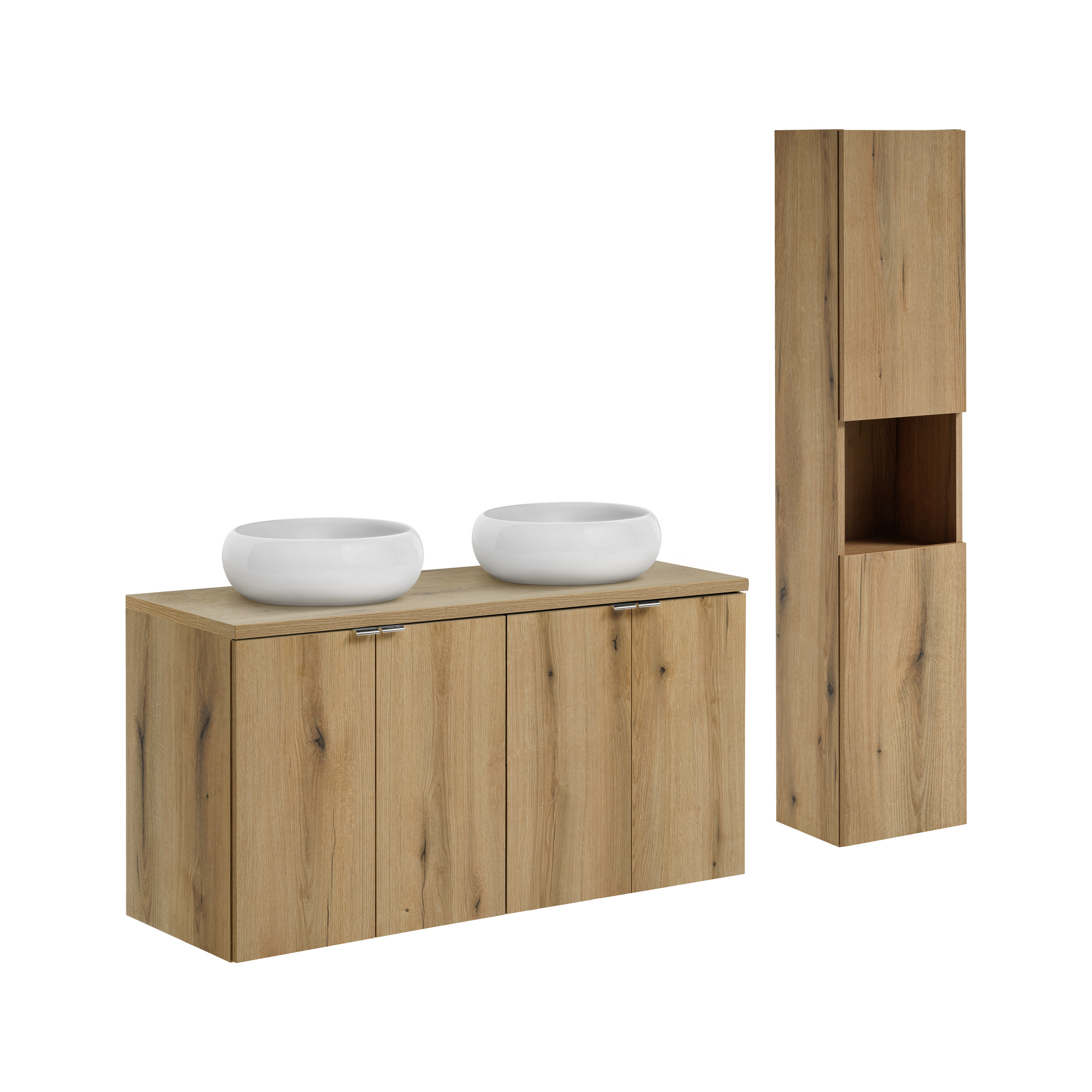Zestaw z szafką i słupkiem NOVA OAK 120 cm