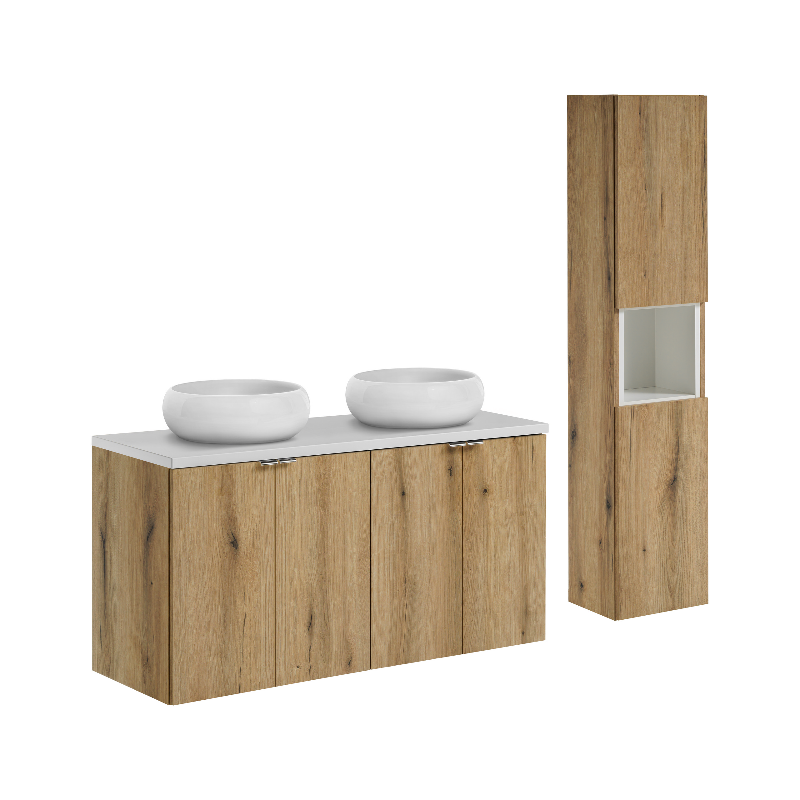 Zestaw z szafką i słupkiem NOVA OAK 120 cm