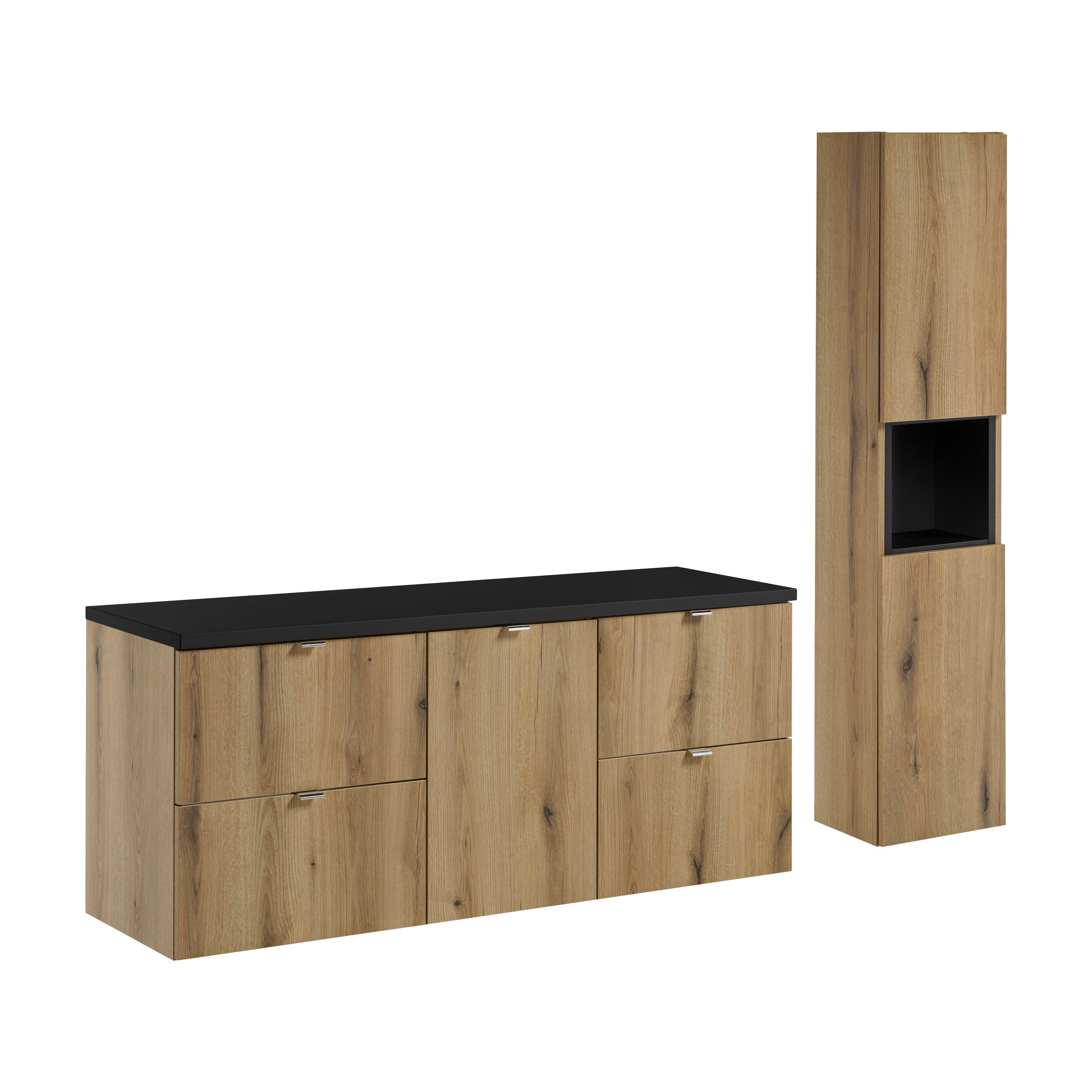 Zestaw z szafką i słupkiem NOVA OAK 140 cm