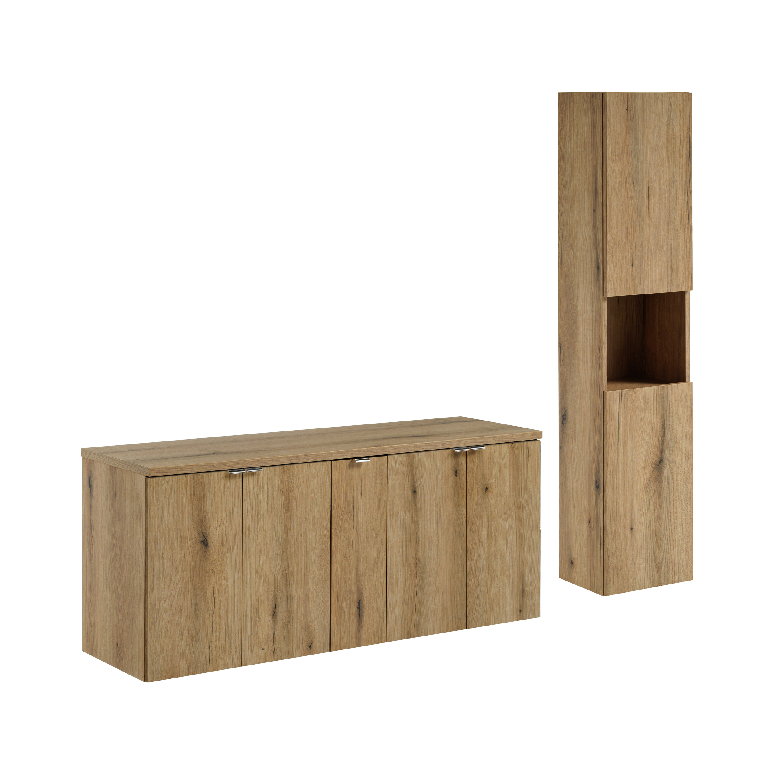 Zestaw z szafką i słupkiem NOVA OAK 140 cm