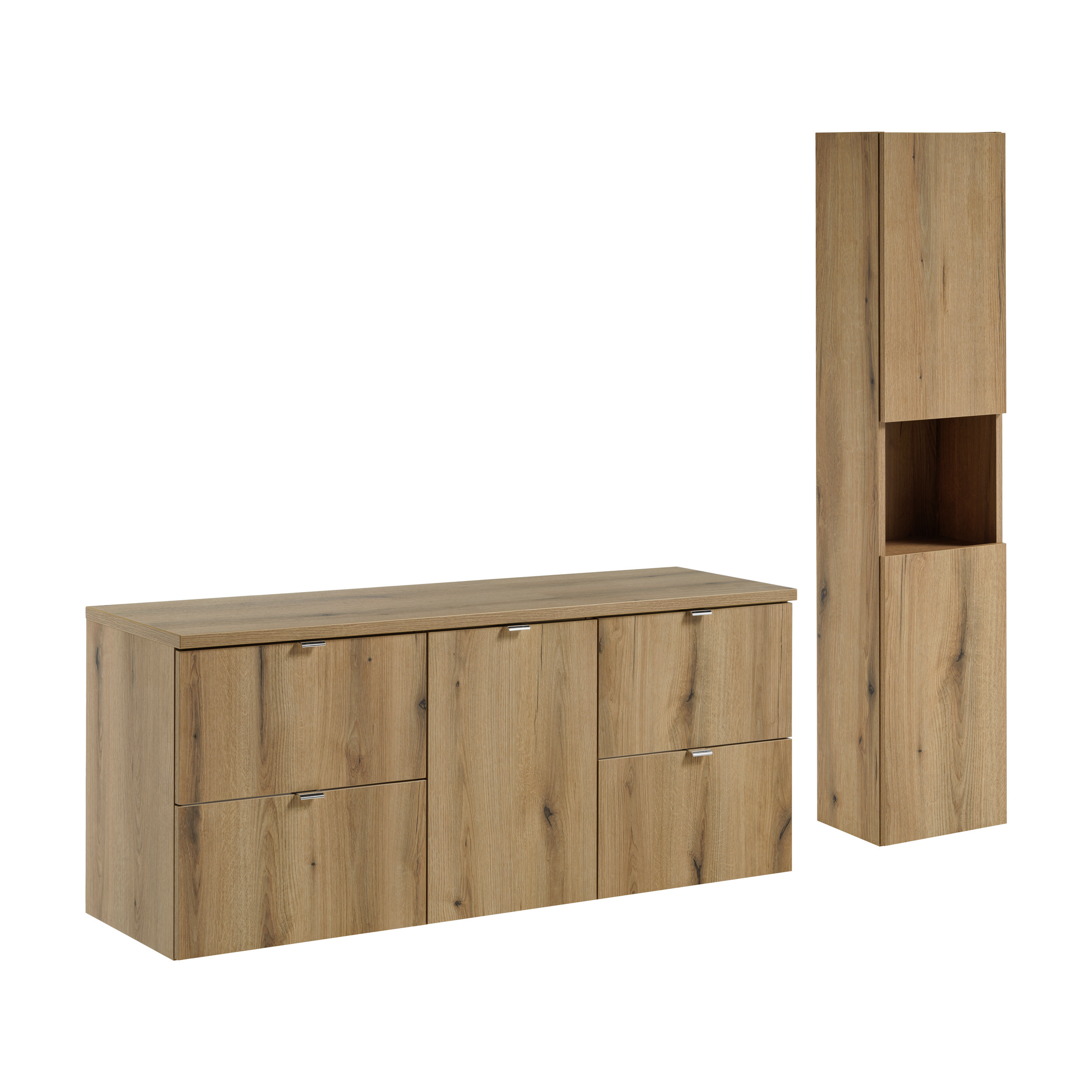 Zestaw z szafką i słupkiem NOVA OAK 140 cm