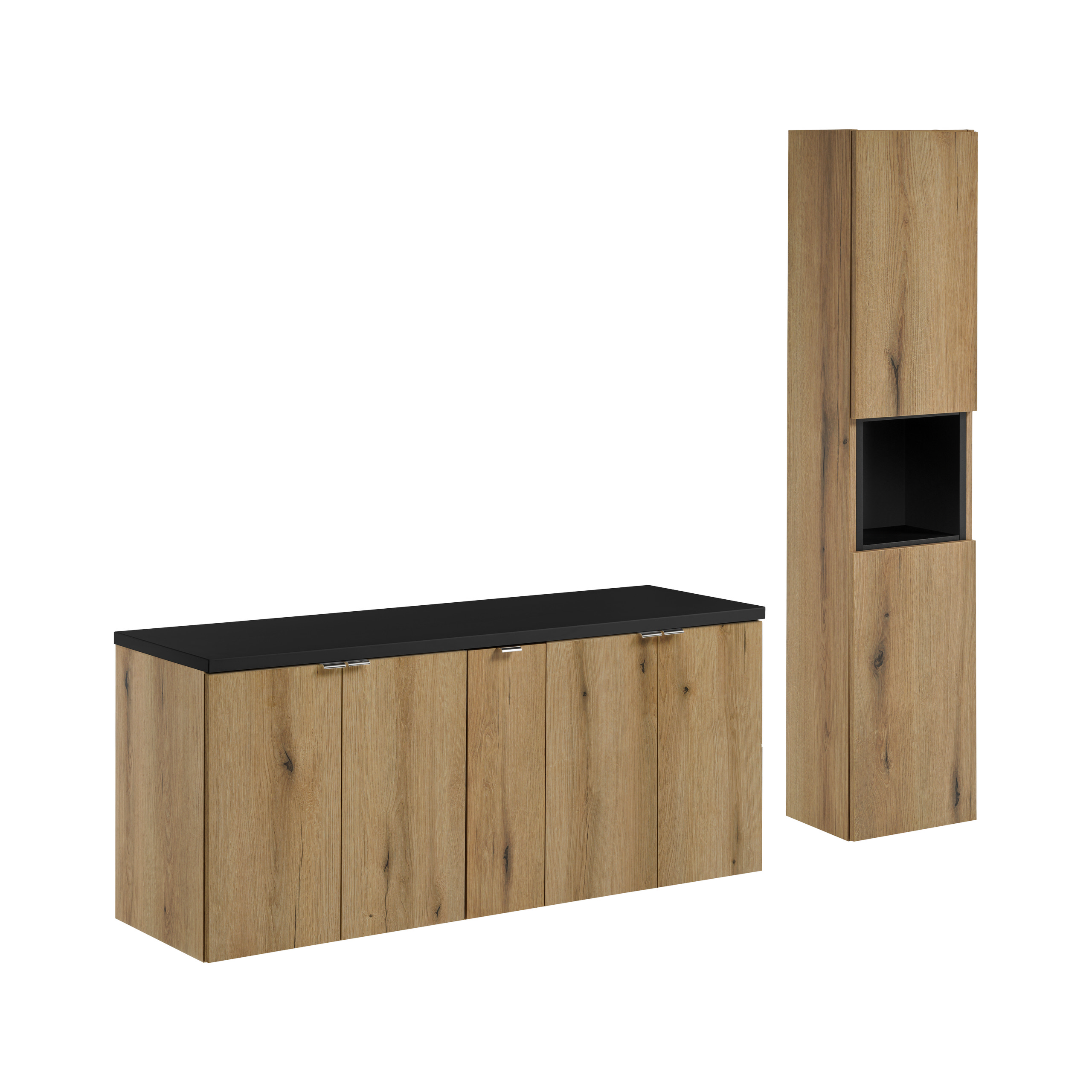 Zestaw z szafką i słupkiem NOVA OAK 140 cm