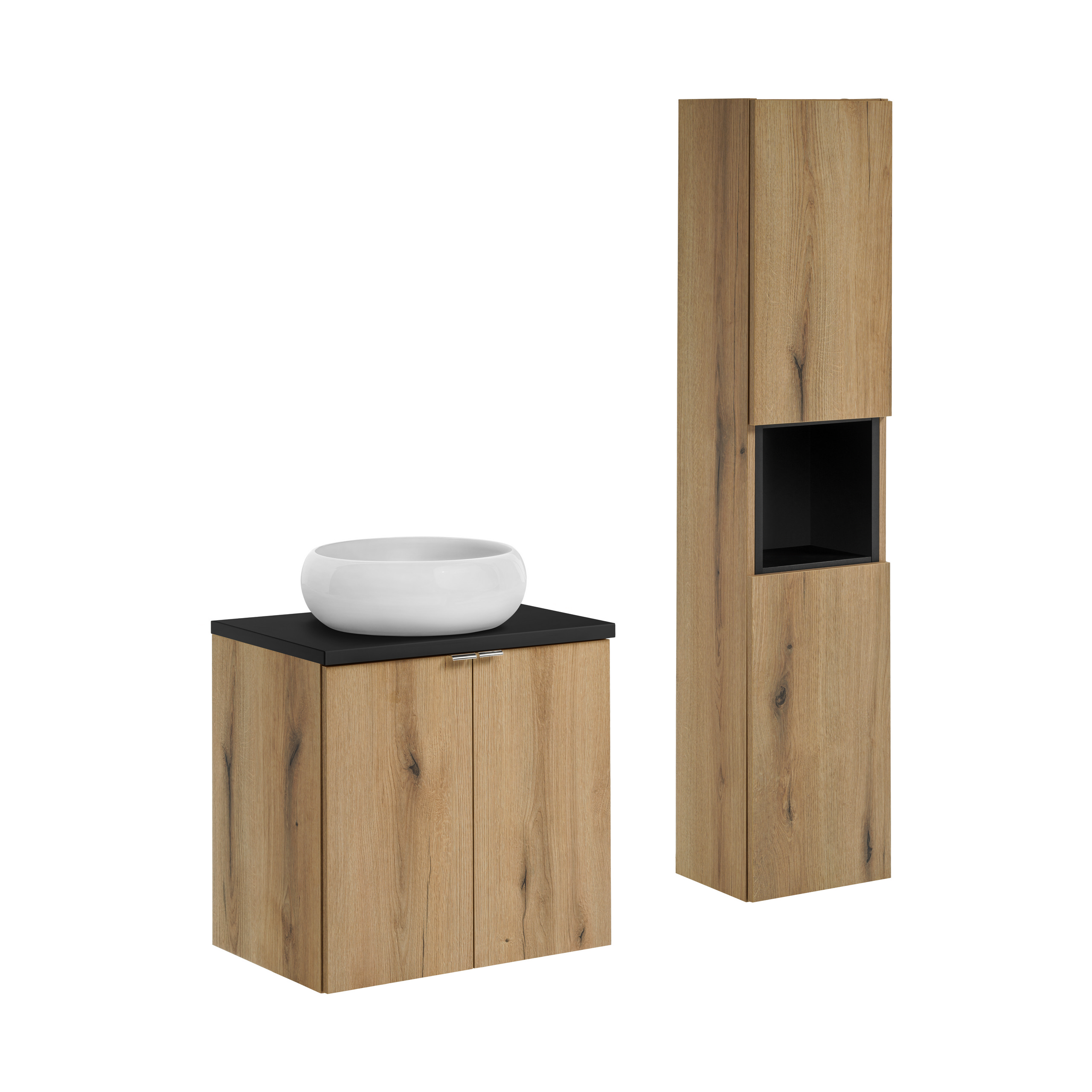 Zestaw z szafką i słupkiem NOVA OAK 60 cm