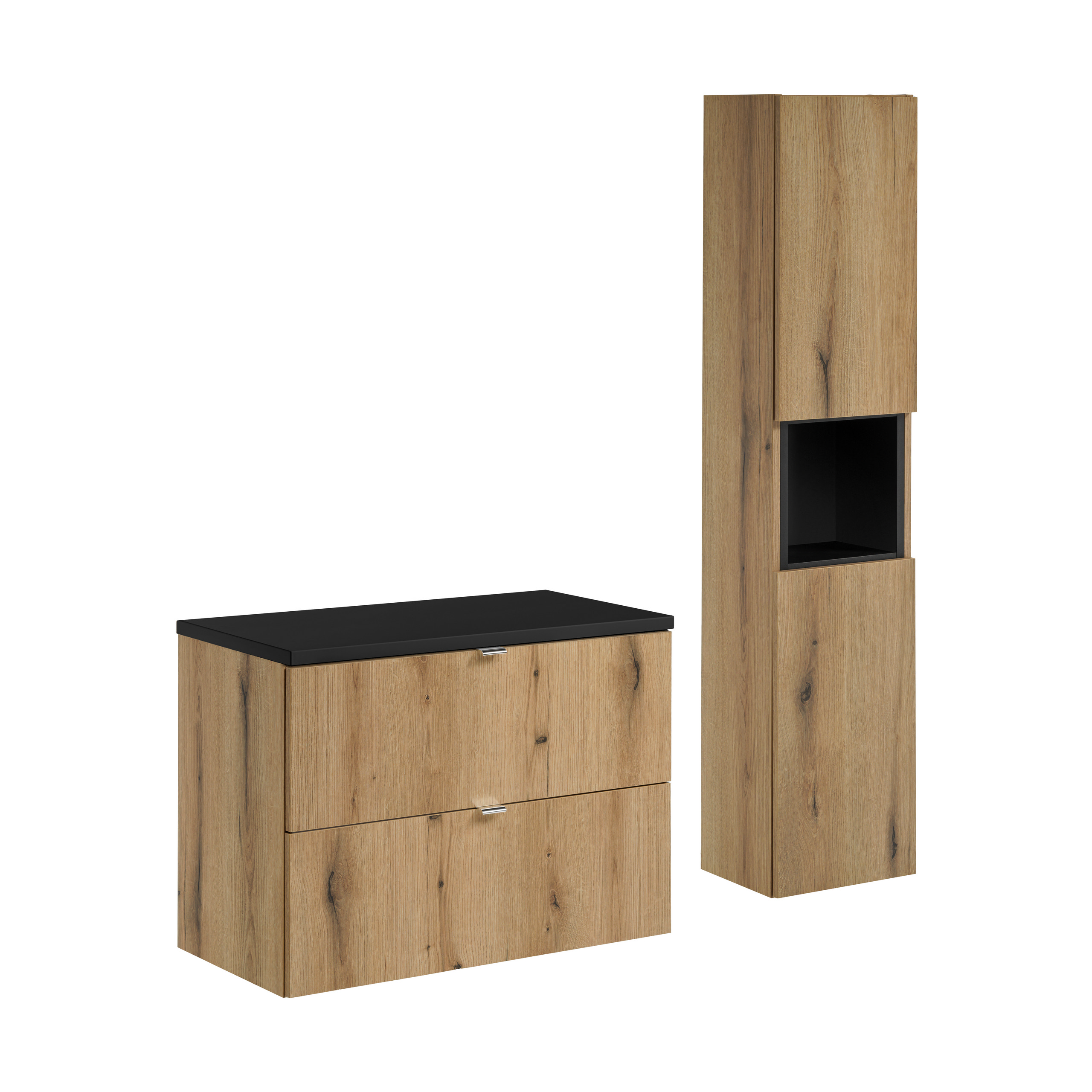 Zestaw z szafką i słupkiem NOVA OAK 80 cm