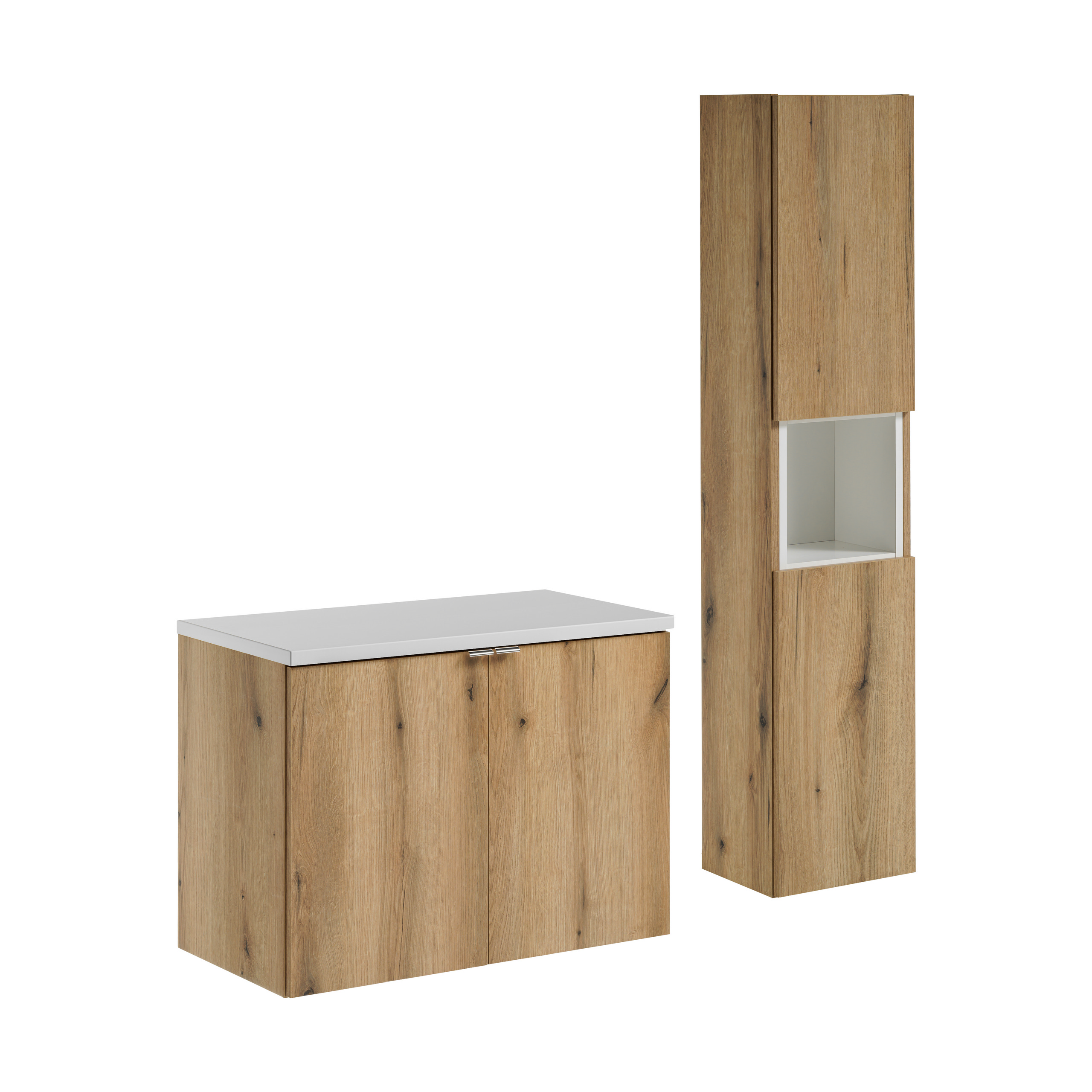 Zestaw z szafką i słupkiem NOVA OAK 80 cm