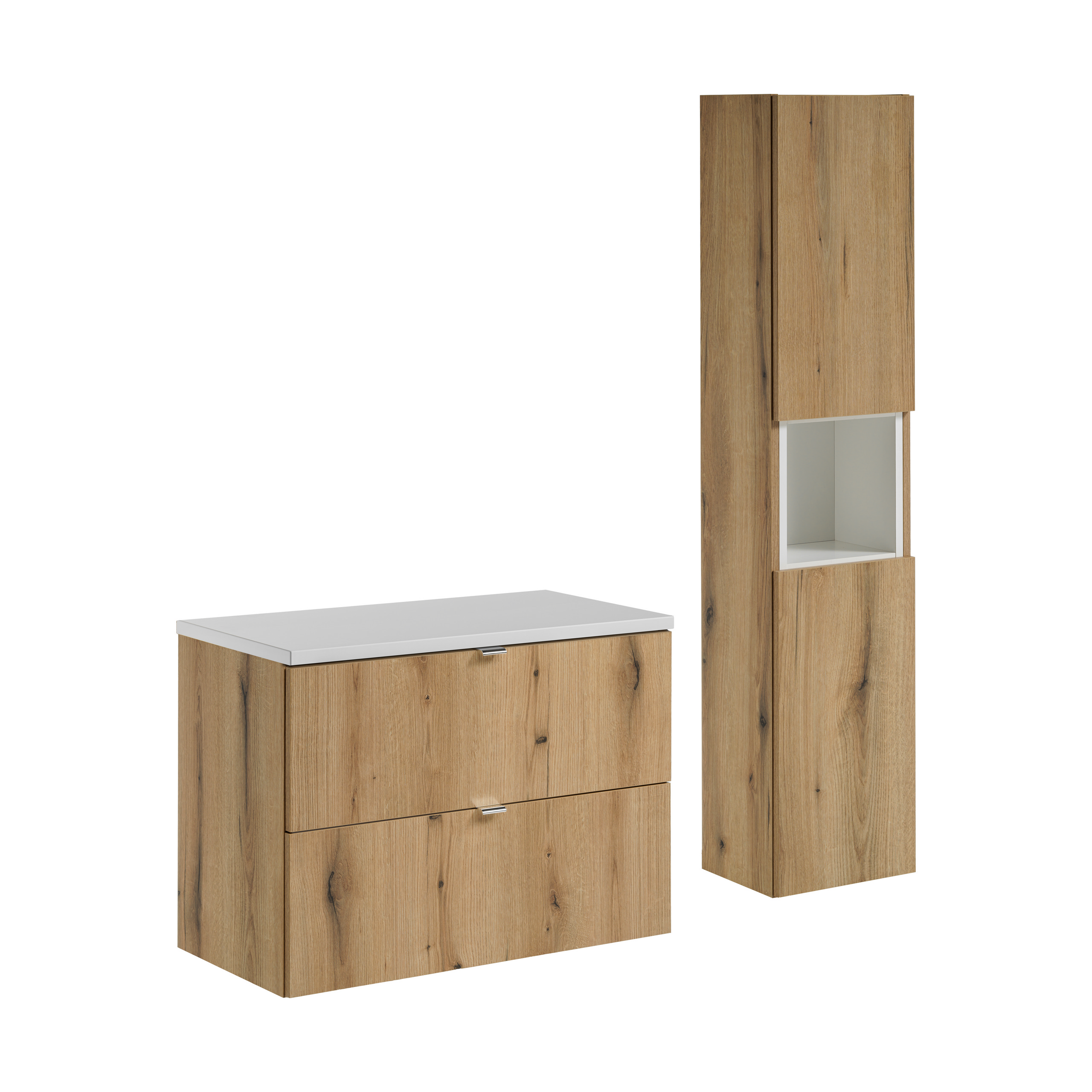 Zestaw z szafką i słupkiem NOVA OAK 80 cm