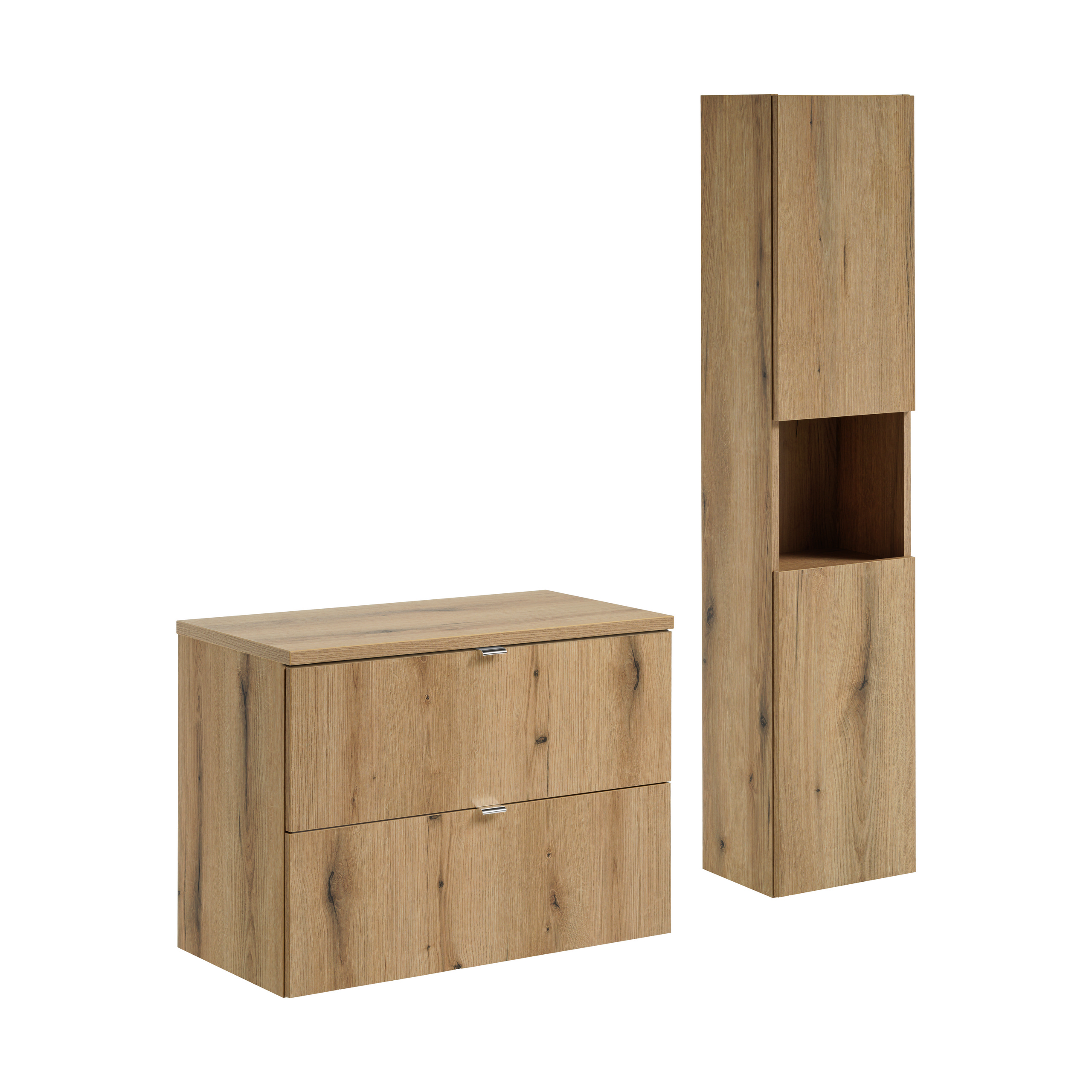 Zestaw z szafką i słupkiem NOVA OAK 80 cm