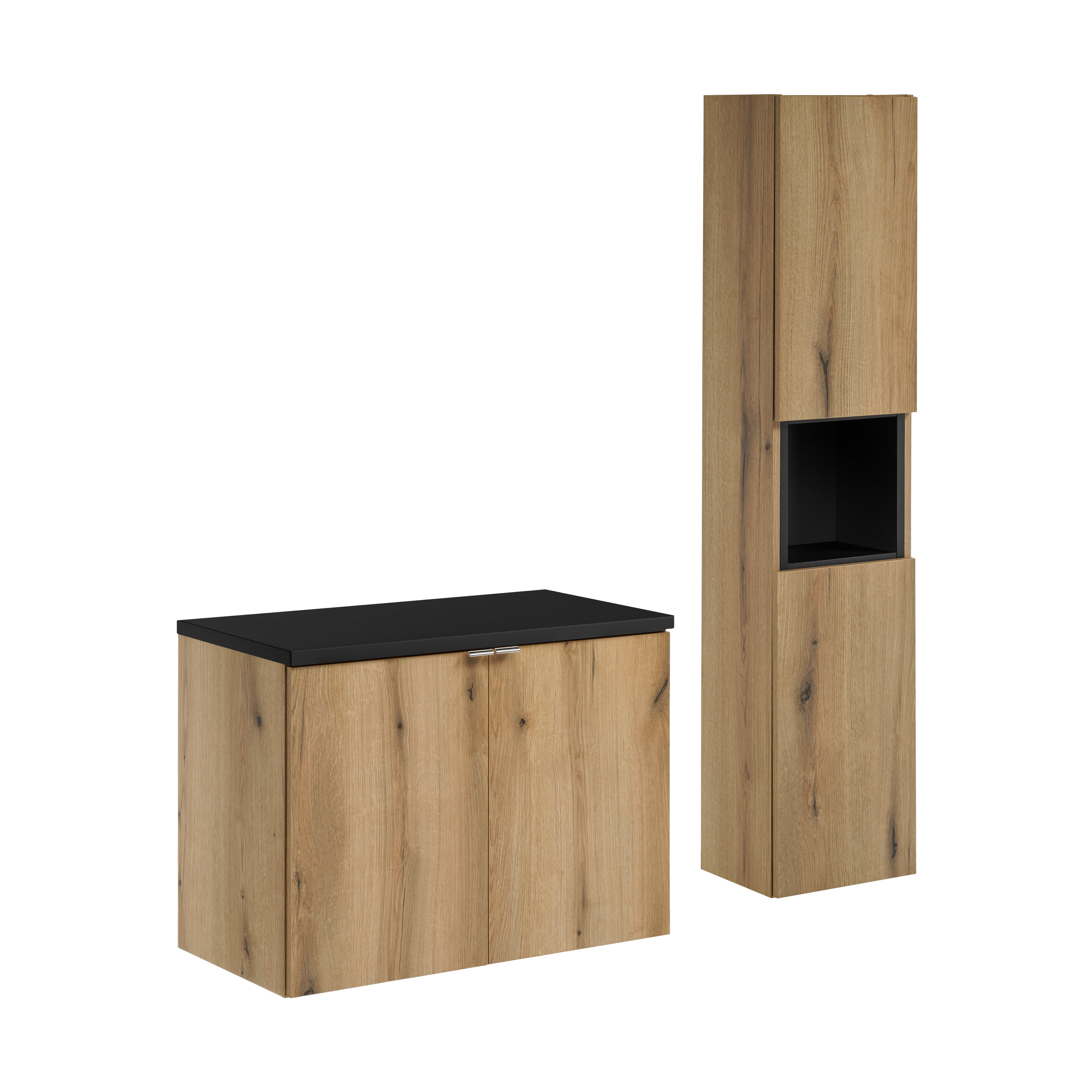Zestaw z szafką i słupkiem NOVA OAK 80 cm