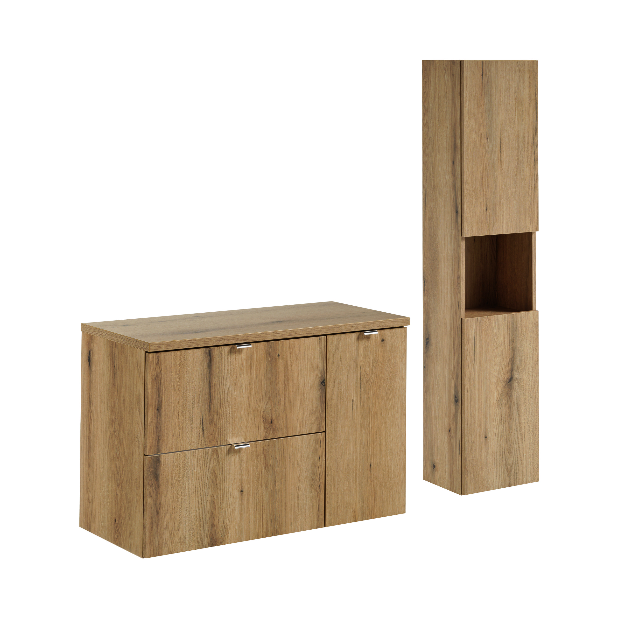 Zestaw z szafką i słupkiem NOVA OAK 90 cm