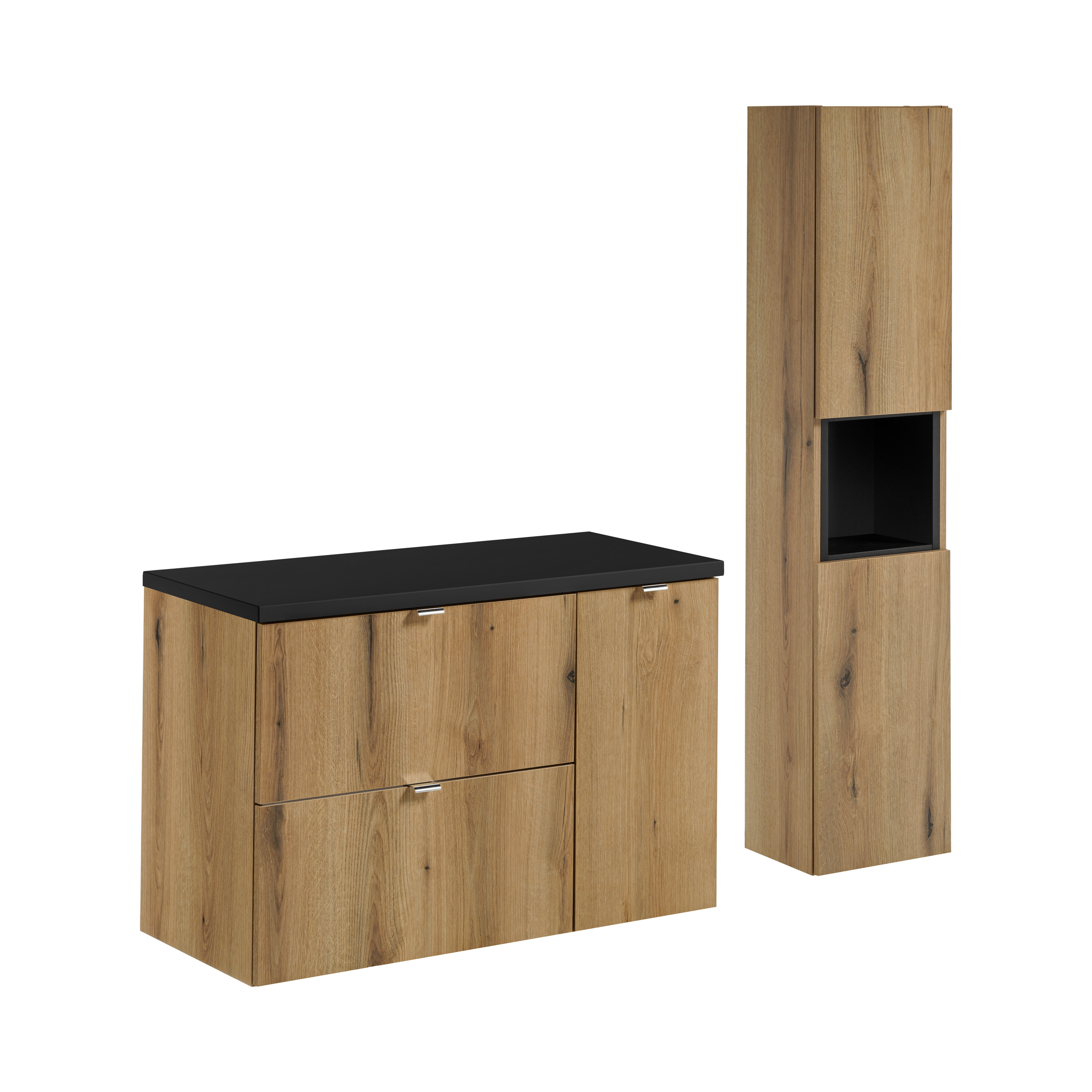 Zestaw z szafką i słupkiem NOVA OAK 90 cm