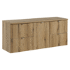 Zestaw mebli 140 cm NOVA OAK szafki 82-60-2D i NOVA OAK 81-20-C DĄB COAST EVOKE z blatem - Meble łazienkowe COMAD