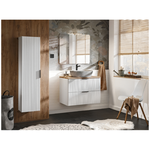 Zestaw z szafkami i słupkiem ADEL WHITE 80 cm - Meble łazienkowe COMAD