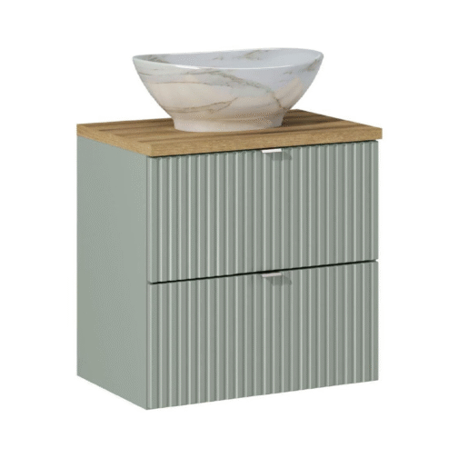 Szafka z blatem i umywalką LINE REED GREEN 60 cm - Meble łazienkowe COMAD