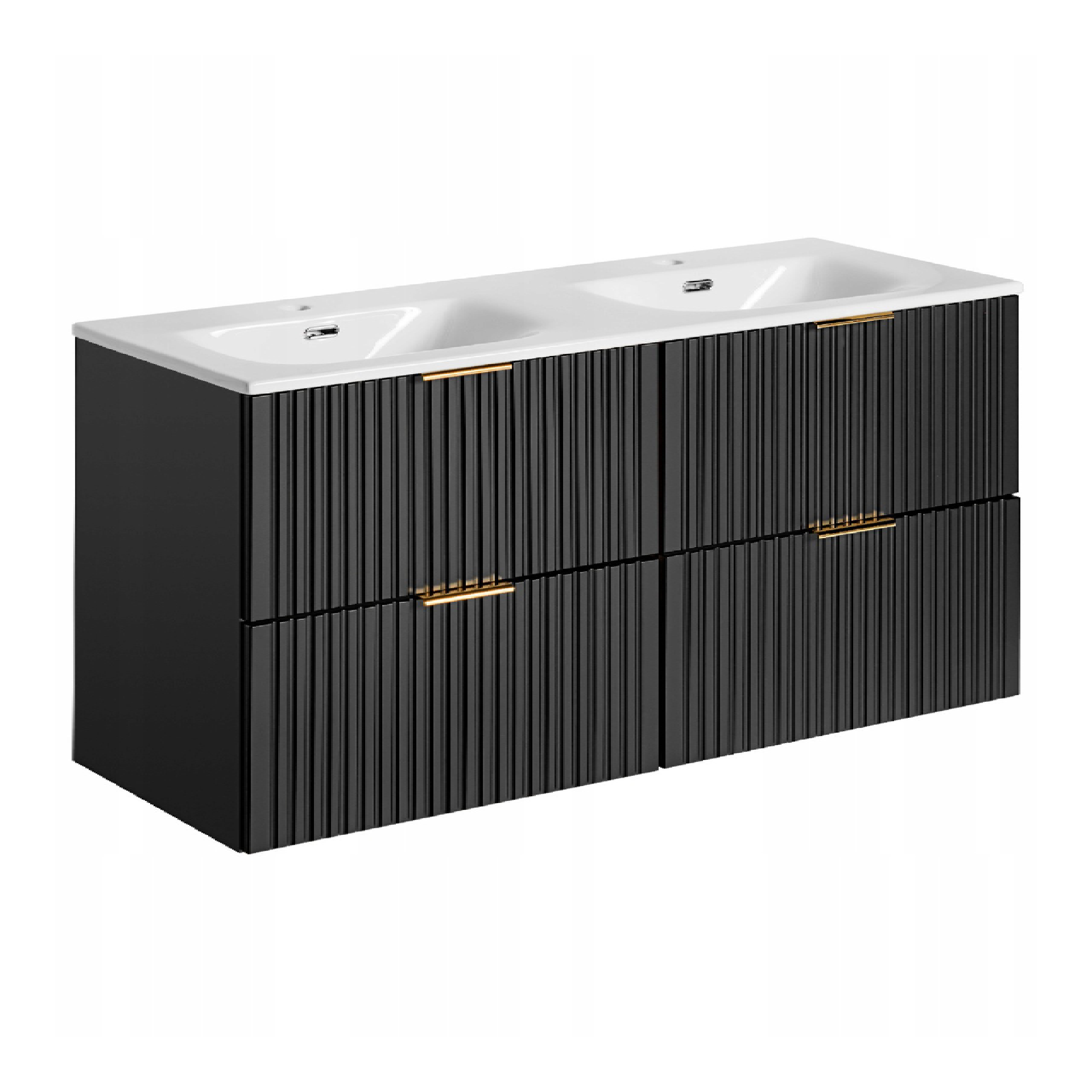 Zestaw mebli z umywalkami ADEL BLACK 120 cm