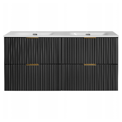 Zestaw mebli z umywalkami ADEL BLACK 120 cm - Meble łazienkowe COMAD