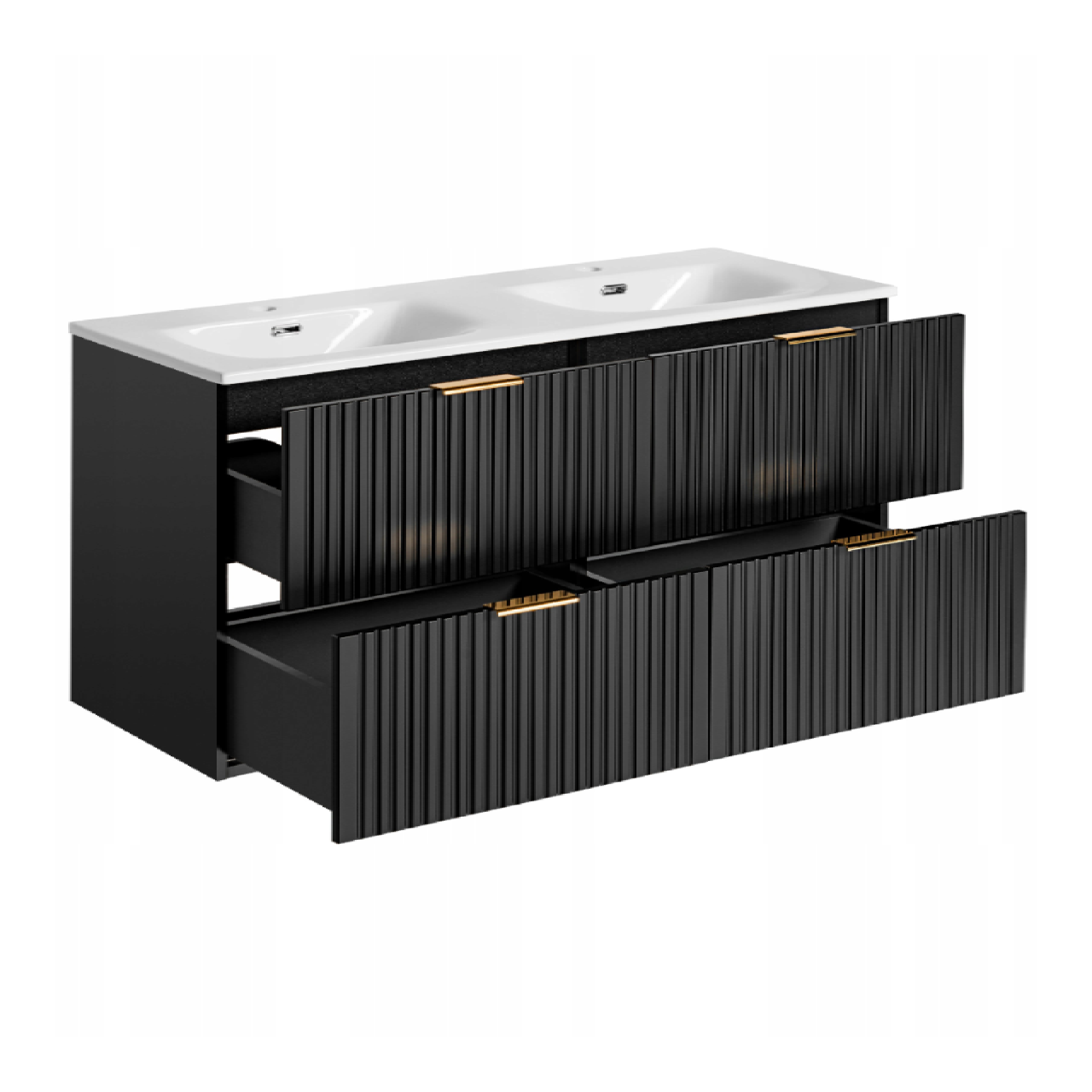 Zestaw mebli z umywalkami ADEL BLACK 120 cm