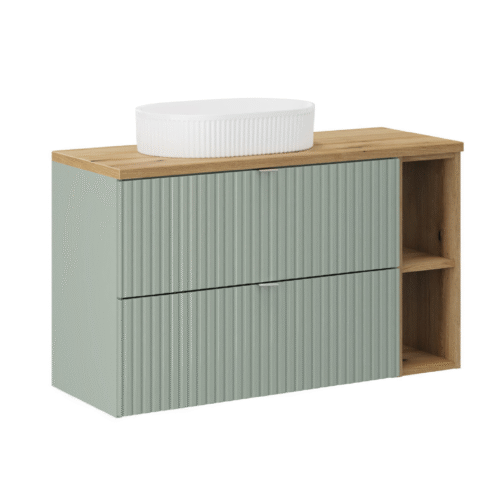 Zestaw z blatem i umywalką LINE REED GREEN 100 cm - Meble łazienkowe COMAD