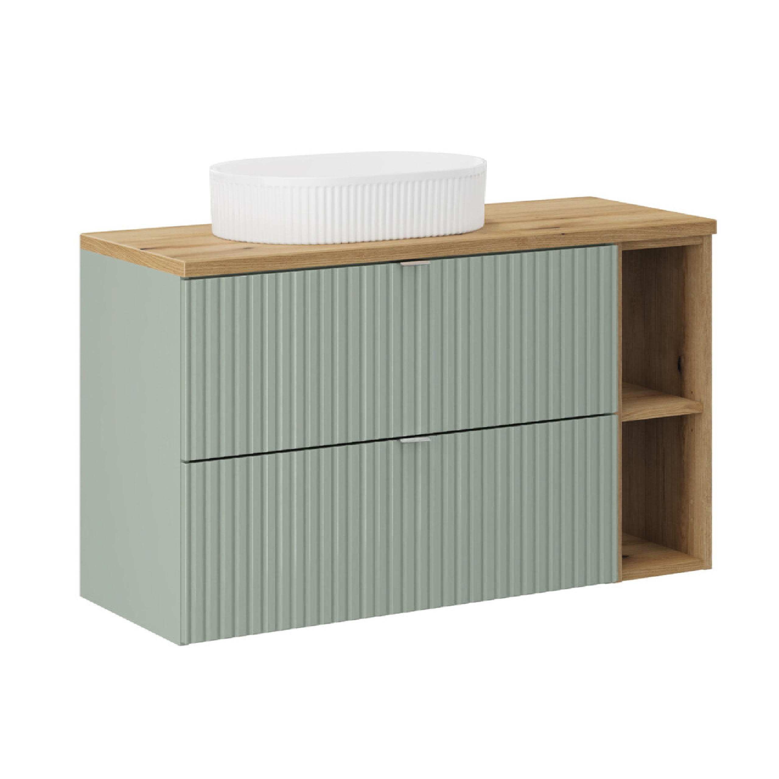 Zestaw z blatem i umywalką LINE REED GREEN 100 cm