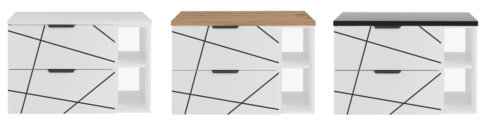 Szafka WOOD z blatem regałem 80 cm BIAŁY MAT - Meble łazienkowe MEGSTYL