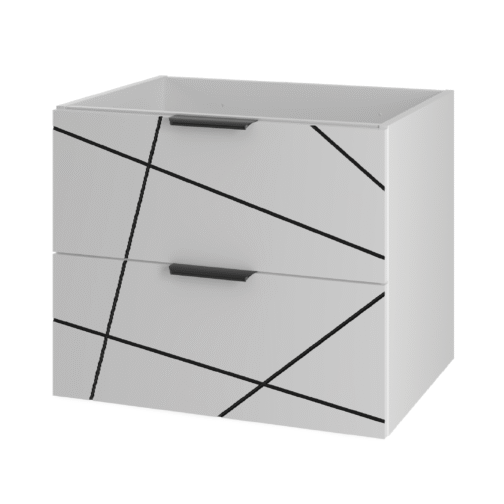 Szafka pod umywalkę WOOD 60 cm BIAŁY MAT - Meble łazienkowe MEGSTYL