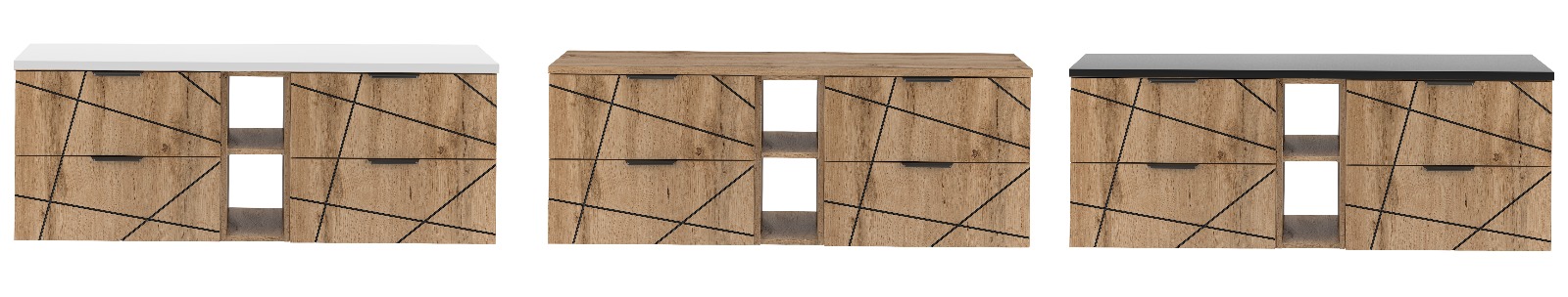 Szafka WOOD regał i umywalka 80 cm DĄB WOTAN - Meble łazienkowe MEGSTYL