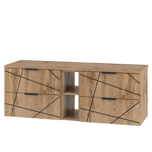 Szafka WOOD z regałem 140 cm DĄB WOTAN - Meble łazienkowe MEGSTYL