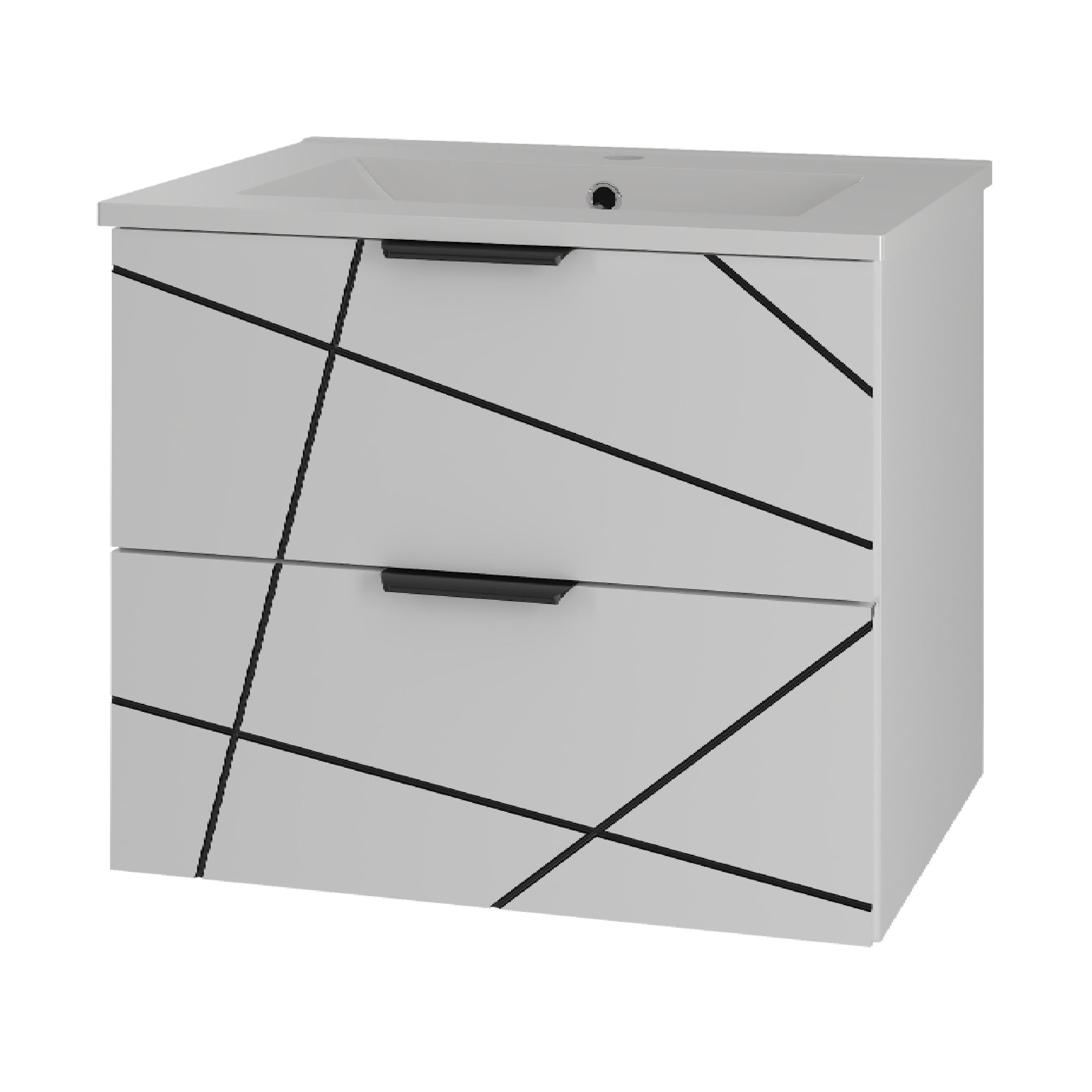 Szafka WOOD z umywalką 60 cm BIAŁY MAT