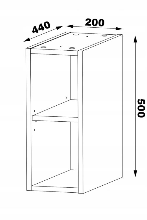 Szafka WOOD z blatem i regałem 80 cm DĄB WOTAN - Meble łazienkowe MEGSTYL