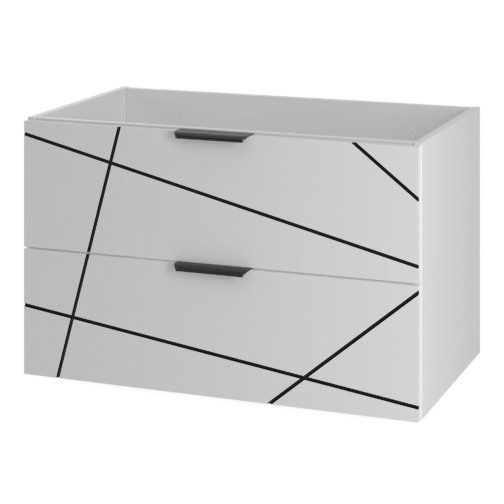 Szafka pod umywalkę WOOD 80 cm BIAŁY MAT - Meble łazienkowe MEGSTYL