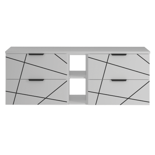 Szafka WOOD z regałem 140 cm BIAŁY MAT - Meble łazienkowe MEGSTYL