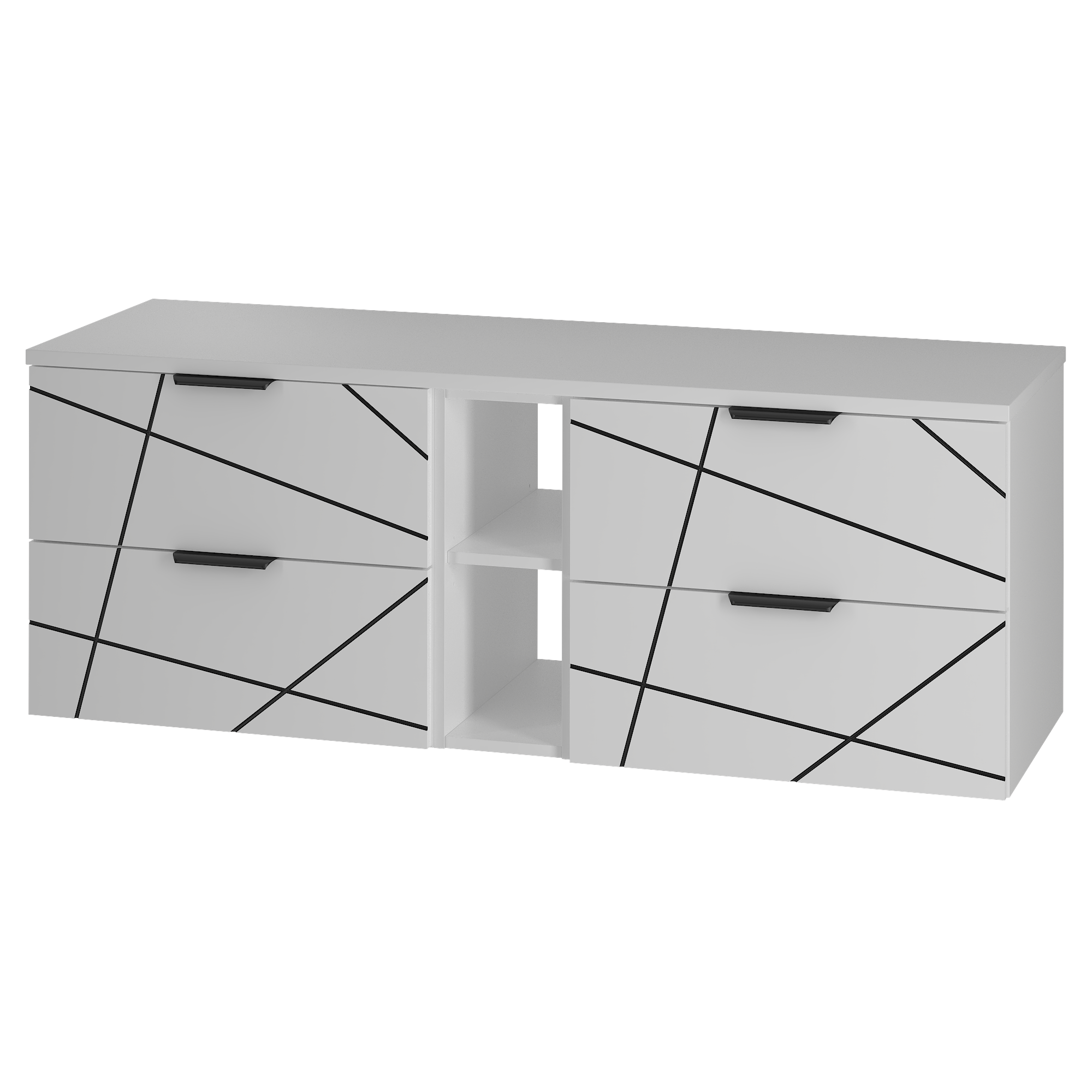 Szafka WOOD z regałem 140 cm BIAŁY MAT