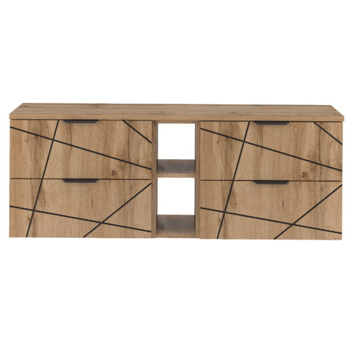 Szafka WOOD z regałem 140 cm DĄB WOTAN - Meble łazienkowe MEGSTYL
