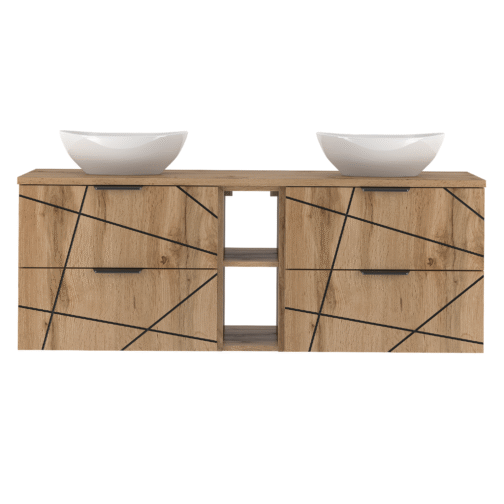 Szafka WOOD regał umywalki 140 cm DĄB WOTAN